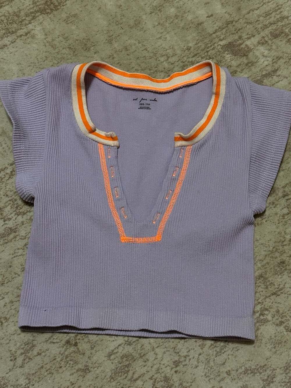 Out From Under Go For Gold Crop Top Size XS/S Purple Orange